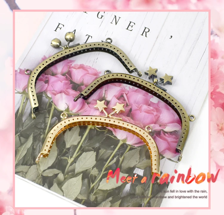 2/5Pcs Deepeel 12.5cm Star Flower Purse Frame Kiss Clasp Bags Handle DIY Handmade Handles Sewing Wallet Hardware Bag Accessories