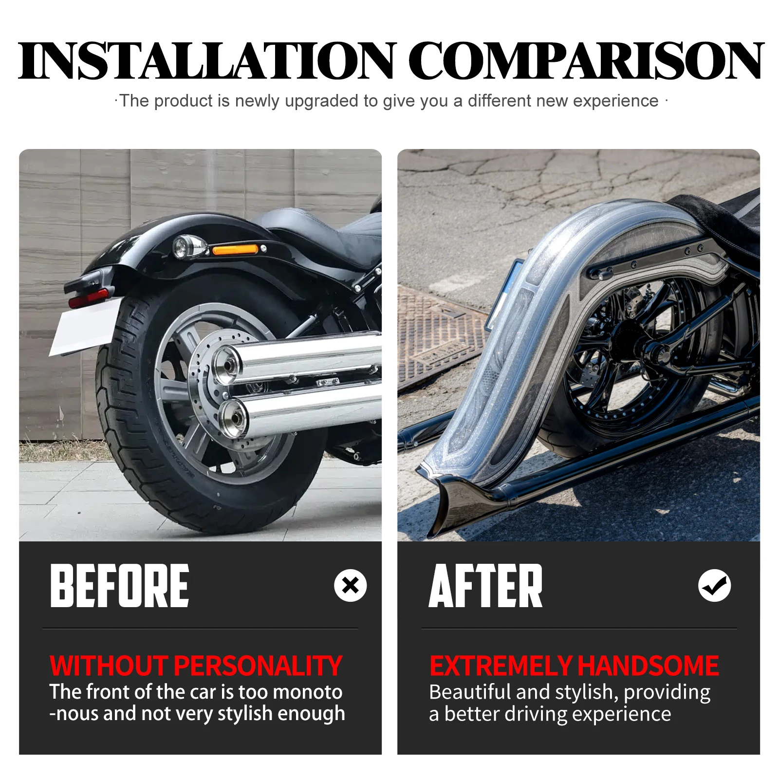 Motorcycle Rear Fender 6 Inch Extended Mudguard Unpainted Cover For Harley Softail Fat Boy Low Rider Breakout Street 1986-2017