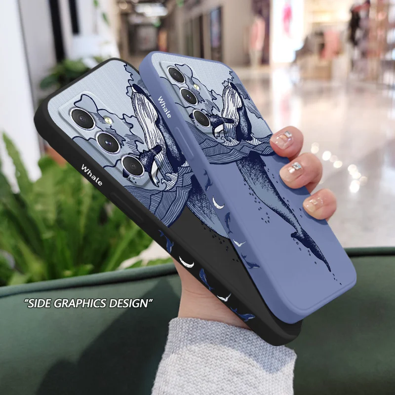 Whale Jumping Case For Samsung Galaxy A54 A34 A24 A16 A06 A14 A15 A25 A35 A55 A04 A73 A53 A33 A23 A13 A72 A52 A32 A22 A12 4G 5G