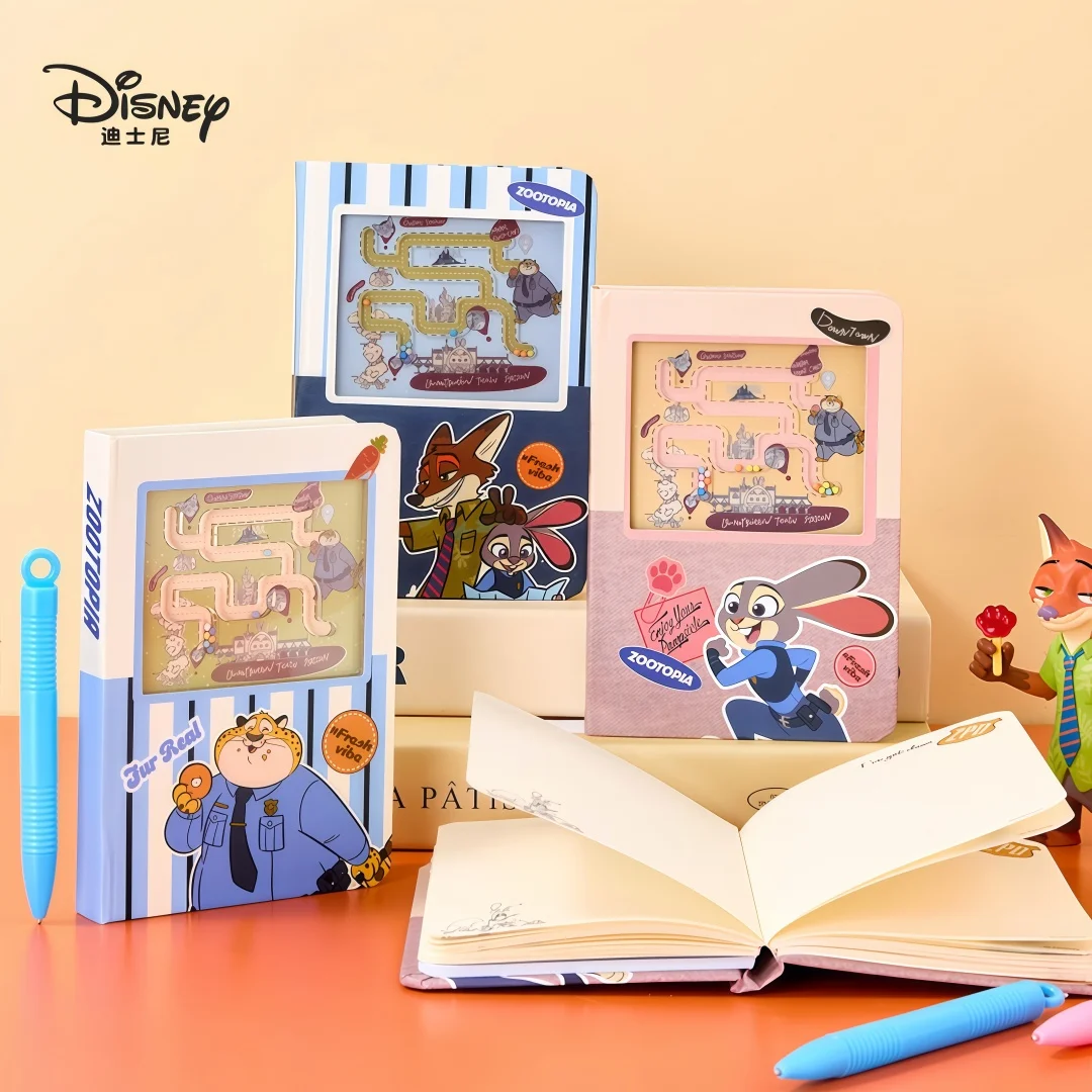 Disney Fun Maze Notebook Zootopia Judy Nick Leopard Police Officer Cartoon Journal Student High-Quality Notepad