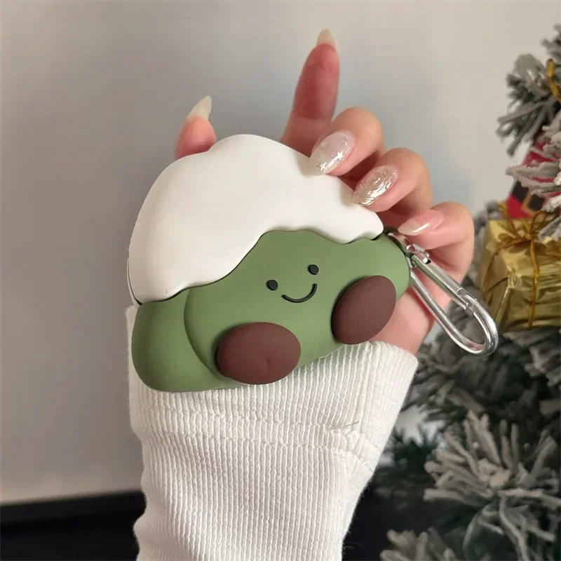 Green Tea Ice Cream Hülle für AirPods 4, Airpod 1 2 3 Pro Pro2, Bluetooth-Ohrhörer, Ladebox, schützende Kopfhörerhülle