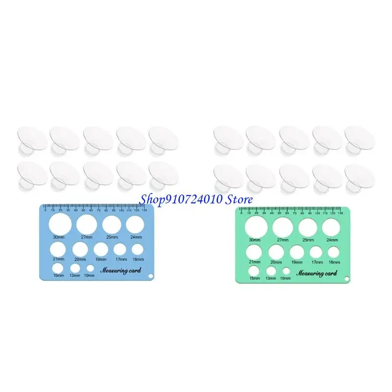 77HD Nipple Measuring Card and Soft Silicone Flange Insert for Breast Pump Sizing Support in Home or Travel Routines