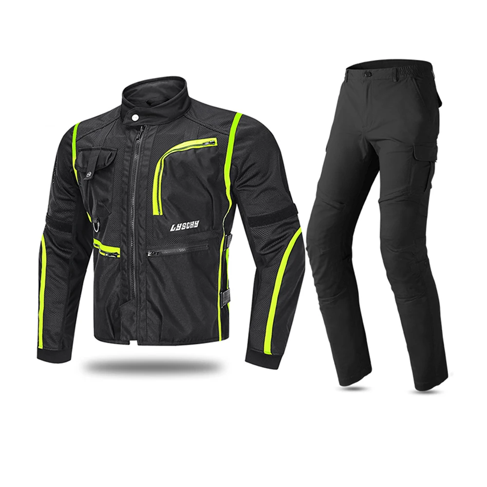 Summer New Motorcycle Jacket Set, Anti Drop And Wear-Resistant Pants, Stretch Pants, Men's all-Season Equipment