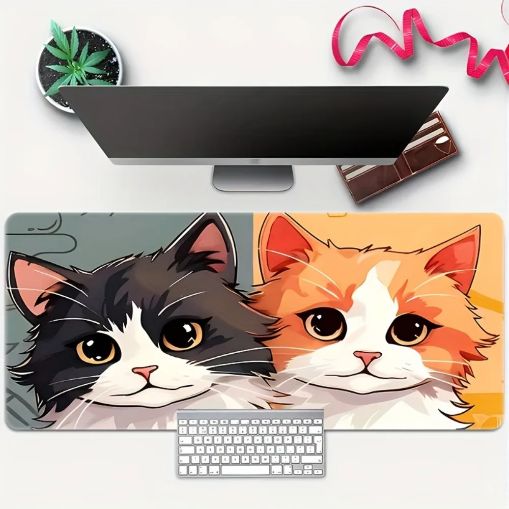 Tapis de souris gaming à motif chat, avec base en caoutchouc antidérapante et fonction lavable, alfombrillas para escritorio tapis de souris