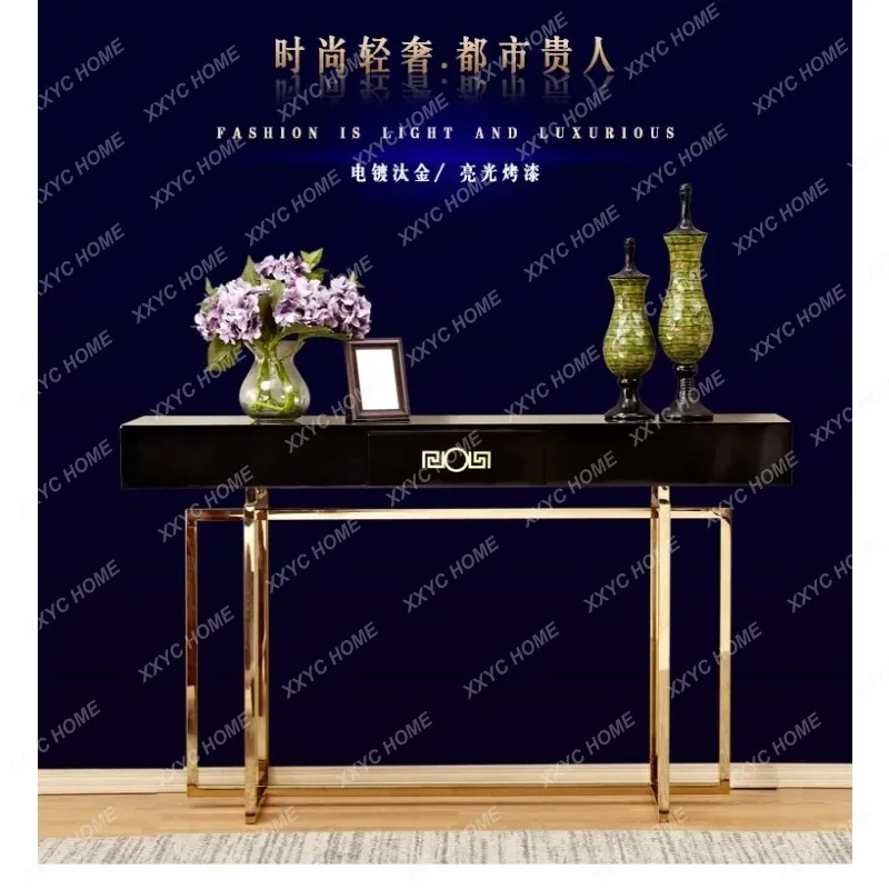 XXElegant Modern Entryway Table Slim Console Table For Hallway Living Room Narrow Sofa Table Against Wall Decor