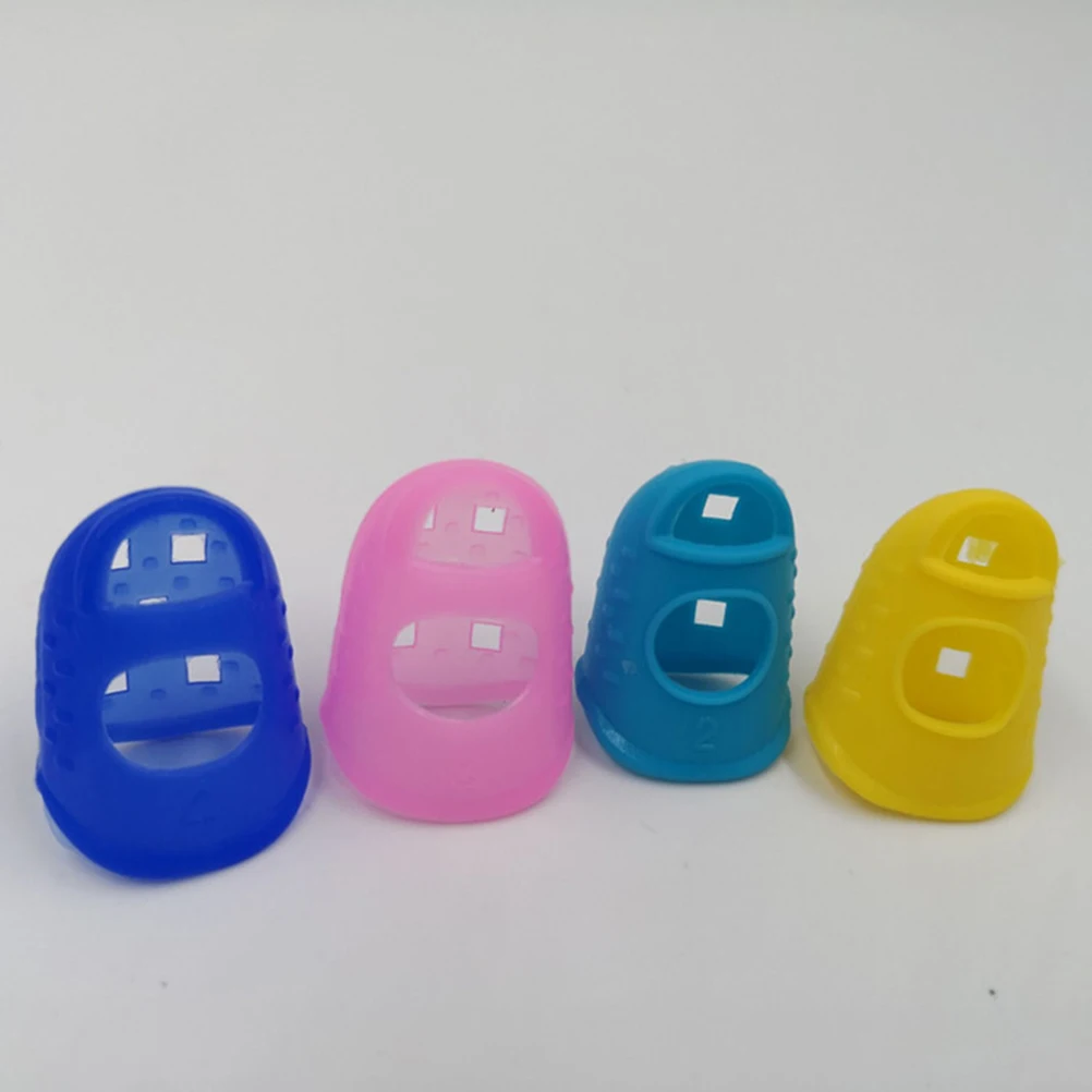 

9 pcs Anti-Scald Non-Slip Silicone Finger Guard For Counting Sorting Filing Guitar Playing Dark Blue Size Fingertip