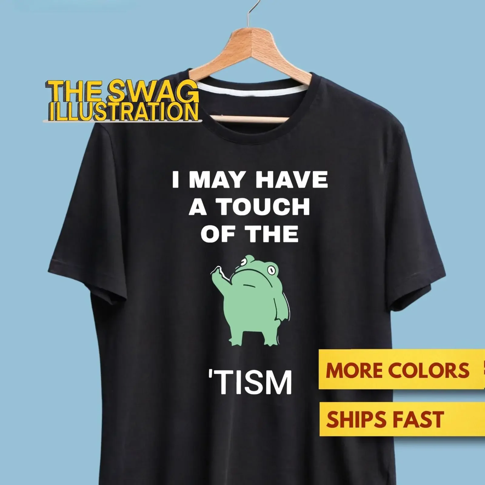 I May Have A Touch of The Tism Funny Autism Premium T Shirt Awareness Frog vintage Washed Top For Everyday Wear homme Stylish