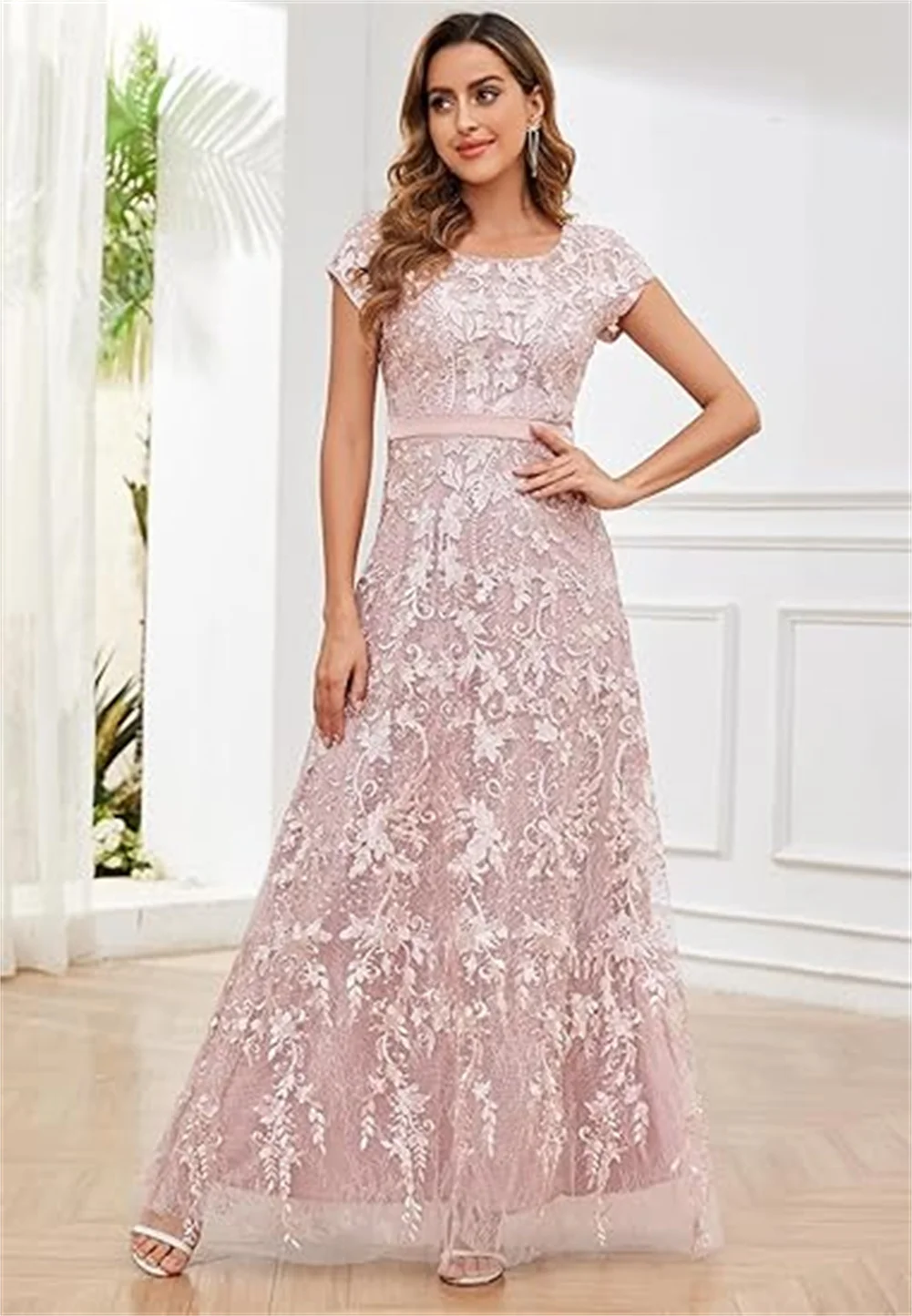 Apliques de encaje personalizados, vestidos para madre de la novia para mujer, vestido de fiesta de manga corta, vestidos de noche formales largos de tul