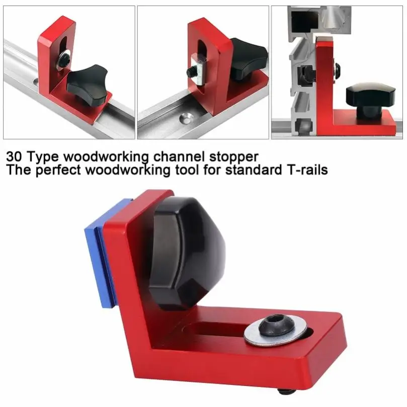 

30 Woodworking T Slot Stopper Miter Gauge Fence Connector Alloy Miter Track Stop Block Saw Table Sliding Brackets Chute Limiter