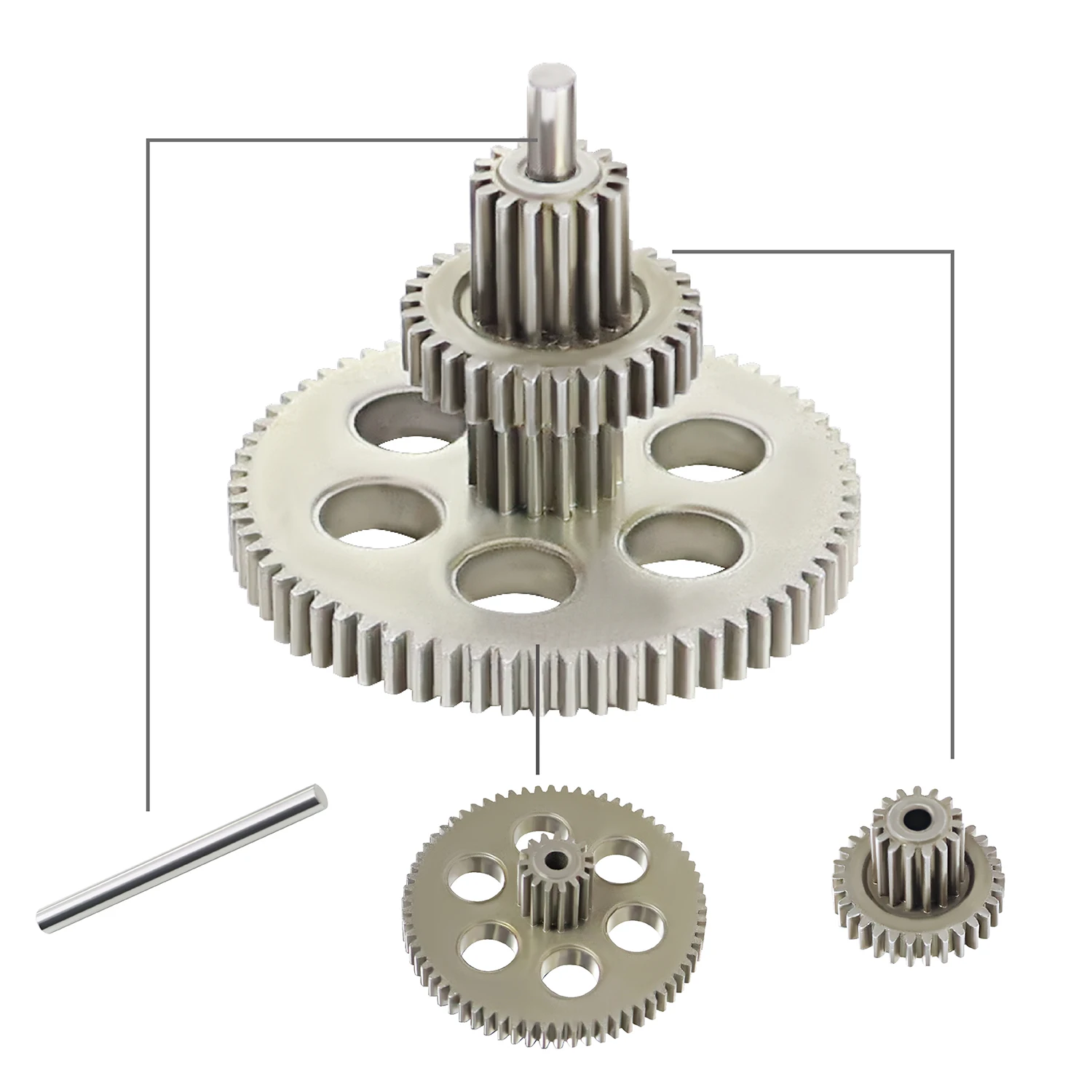 Kompletny zestaw przekładni ze stali do skrzyni biegów do RC Crawler 1/24 1/18 FMS FCX24 Power Wagon K5 FCX18 LC80 Część zamienna