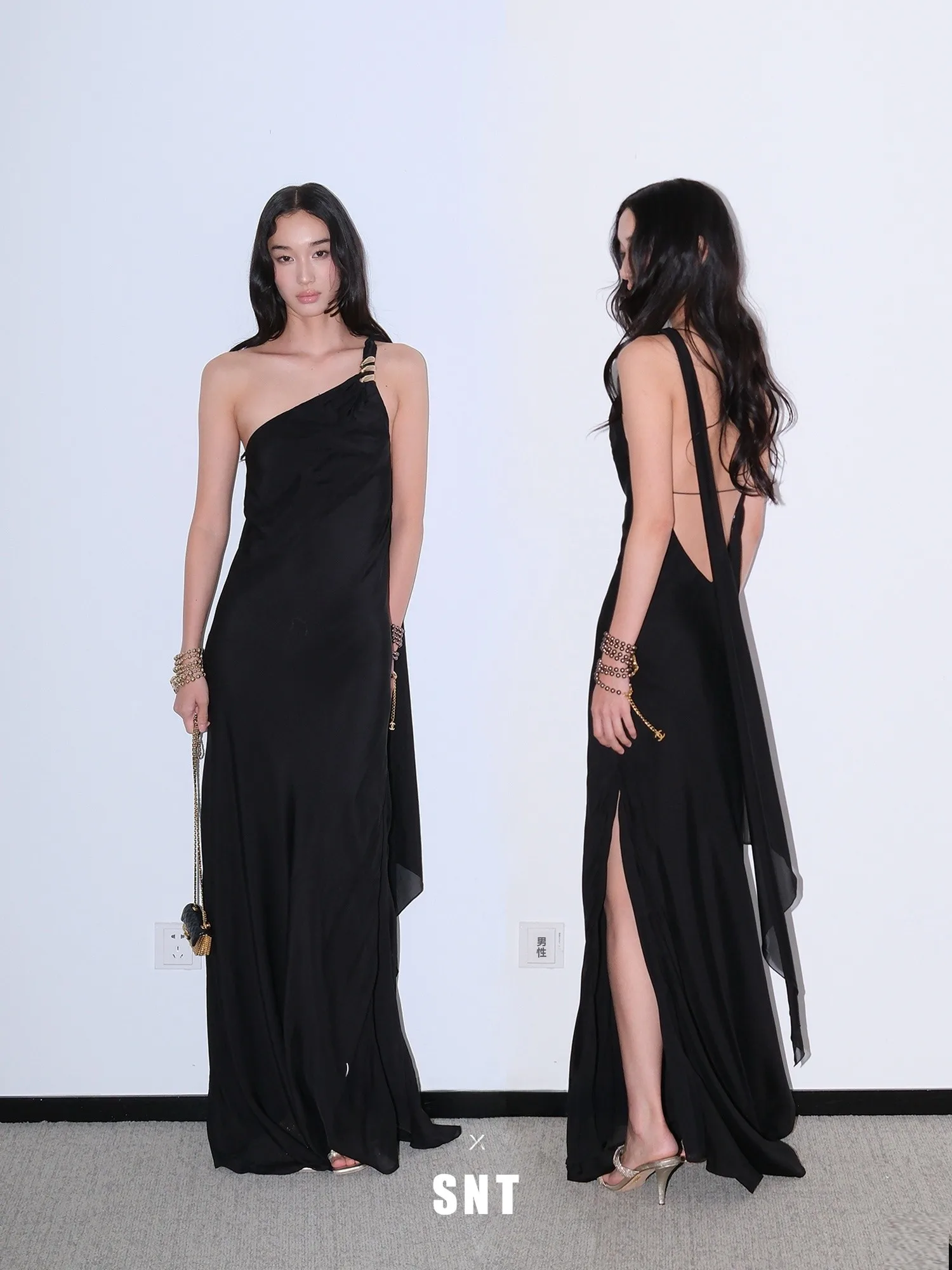 

Элегантное вечернее платье из шелкового шифона с асимметричным вырезом на плече, женское бальное платье