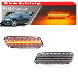 2x Fits For Lexus SC Gen1 Z30 SC300 SC400 UZZ30 JZZ31 1992-2000 LED Bumper Fender Side Marker Light Car Turn Signal Lamp