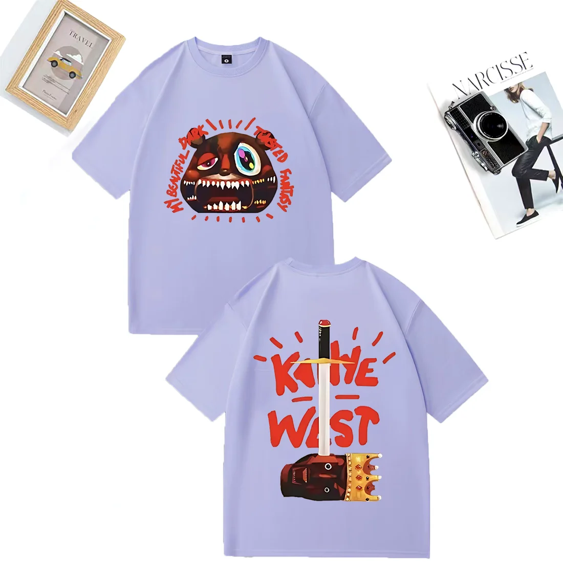 Limited Kanye West Graduation Bear Retro T Shirt Men Women Fashion High Quality  Hip Hop vintage Cotton Short Sleeve Tee shirt