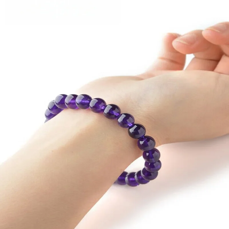 سوار مطرز بالجمشت مصنوع يدويًا - مجوهرات كريستال على طراز بوهو للنساء، تصميم قابل للتمدد يناسب معظم المعصمين، زينة يومية عصرية #3