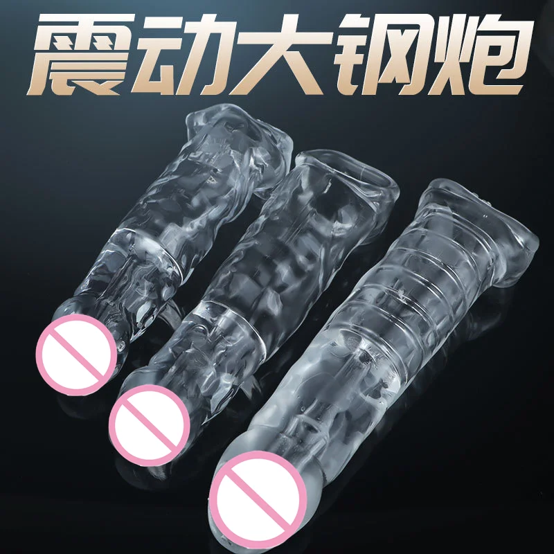 Vibrating Penis Sleeve Adult Enlargement Condoms For Men Stimulation G-spot Cock Rings Contraception Safer Condom Erotic Product