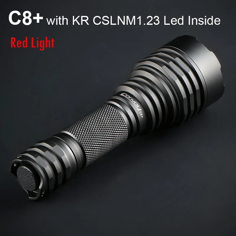 

Red Light Flashlight Convoy C8 Plus with KR CSLNM1.23 Linterna Led Lantern Hunting Torch 18650 Flash Light Work Light Lanterna