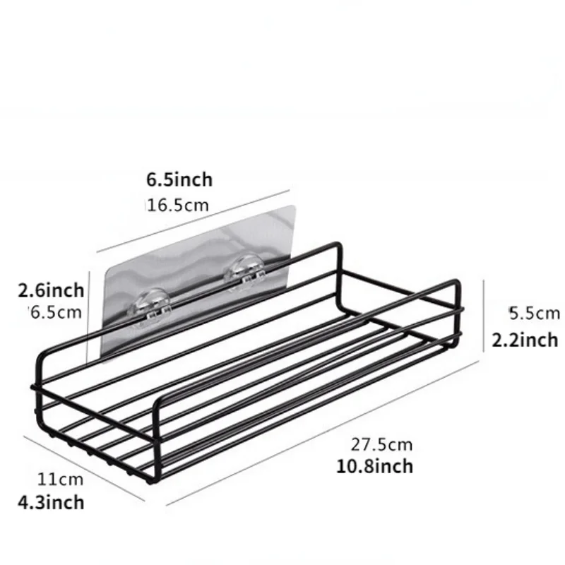 Adhesive Shower Caddy Punch-Free Toilet Bathroom Long Shelf Bathroom Shower Organizer Washstand Storage For Bathroom Kitchen