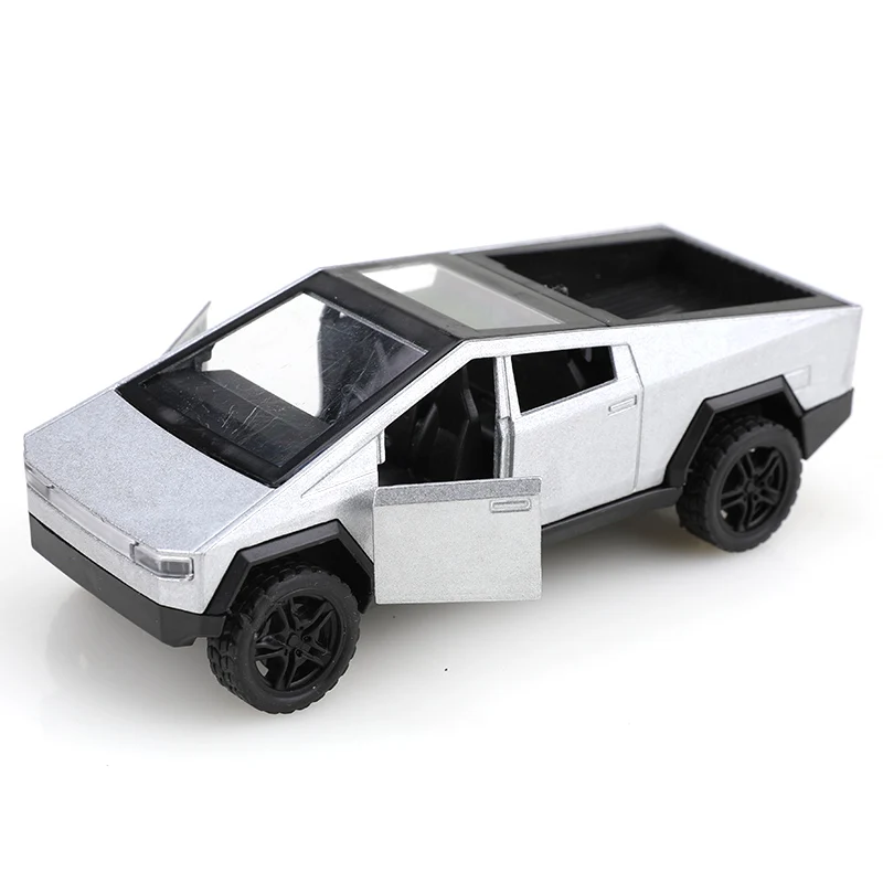 (Bagged) Coche de aleación de retroceso Cybertruck a escala 1:36, juguete de aleación para niños.