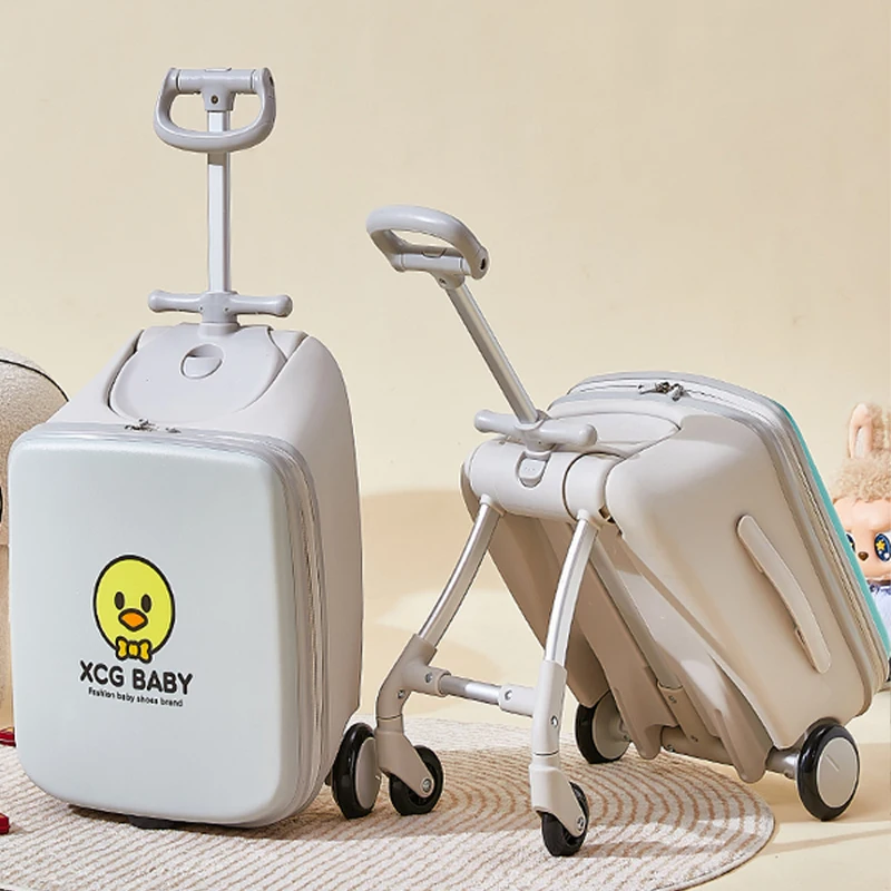 

Children's luggage can Sit and Ride 20-Inch Multifunctional Trolley Suitcase with Baby Seat Travel Suitcases Carry-On luggage