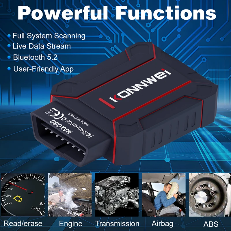

KONNWEI MAXOBD Bluetooth 5,2 полная система автомобилей диагностические инструменты подушка безопасности двигателя автоматическая коробка передач ABS OBD2 автосканер
