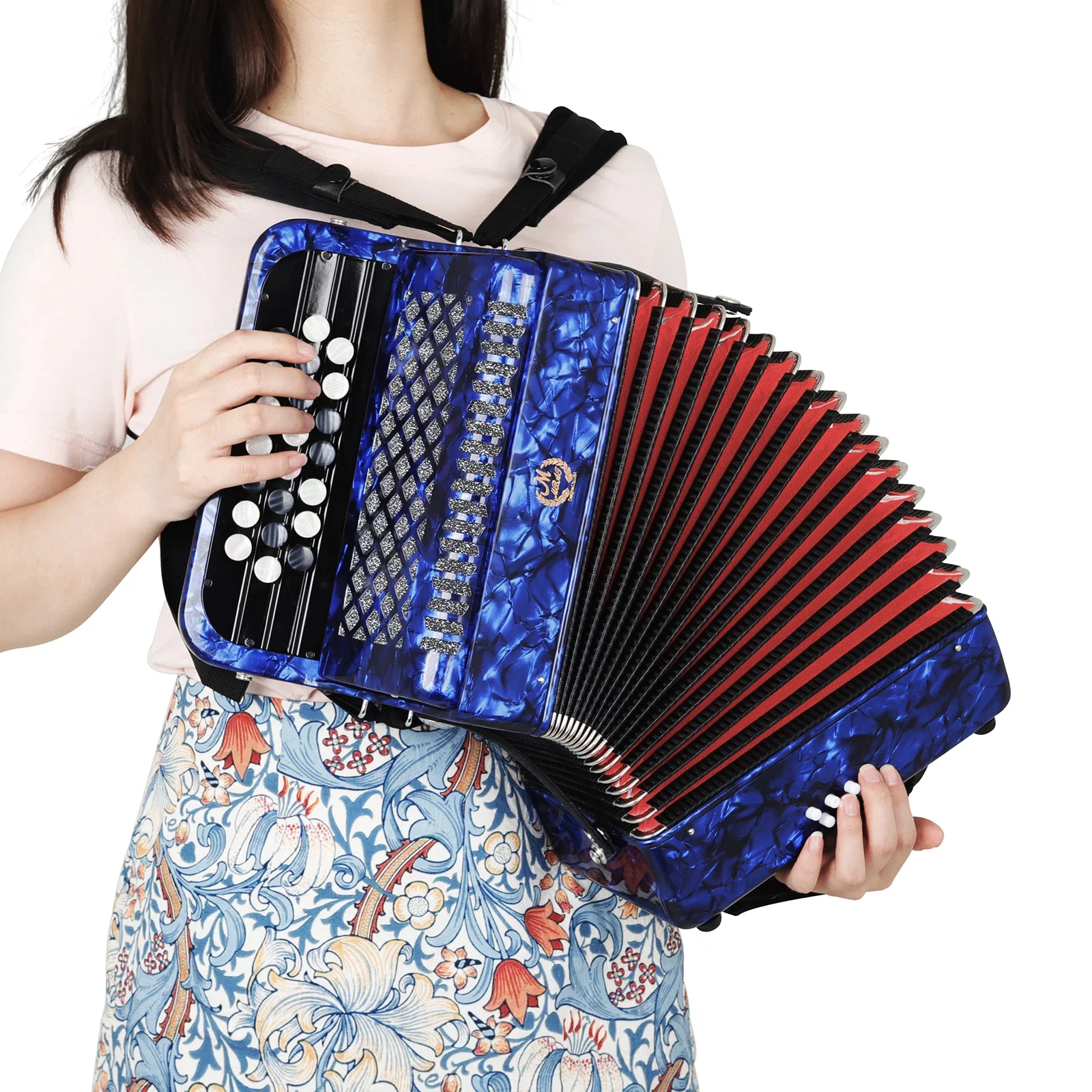M MBAT Bayang Accordion 62 Keys 60/72 Bass Concertina Professional 22 Keys 8 Bass Accordion High-Quality Keyboard Instrument