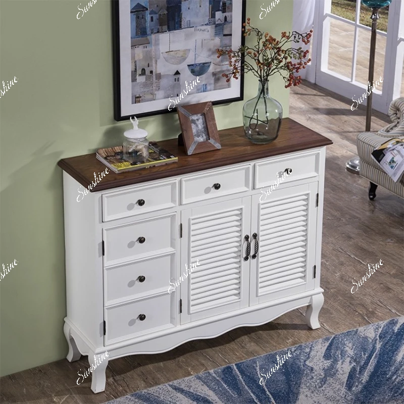 American simple three-door shoe cabinet louver door locker