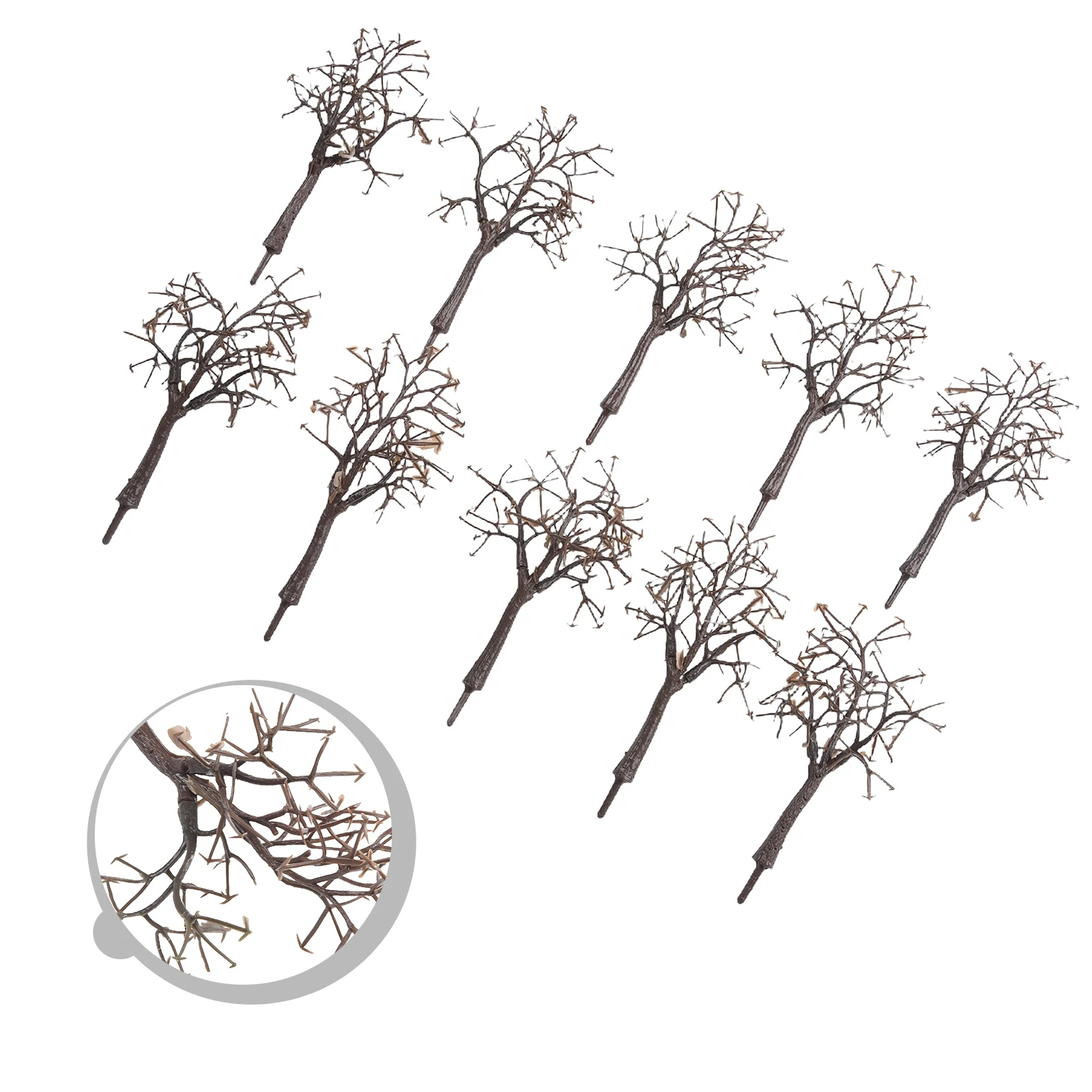 Modelo de paisaje de tronco de árbol desnudo para modelo de vía de tren y construcción, planta de simulación de utilería de fotografía de 12cm 1:75