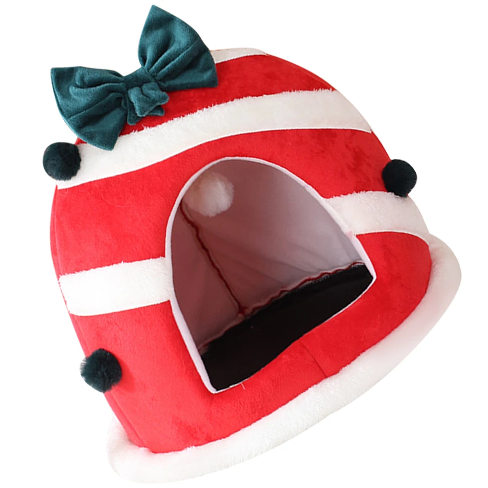 

Festive Christmas Cat Dog Cartoon Comfortable Sleeping Cushion For Home Decor Xmas Pet Nest Adorable Puppy Cozy Small Pet Bed