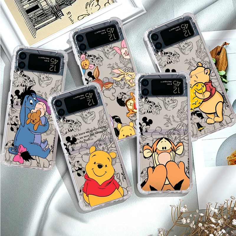 phone Cases for Samsung Galaxy Z Flip 5 case Z Flip 6 4 ZFlip 5 zflip Flip Flip4 Airbag funda Cover Disney Winnie Pooh Tiggers