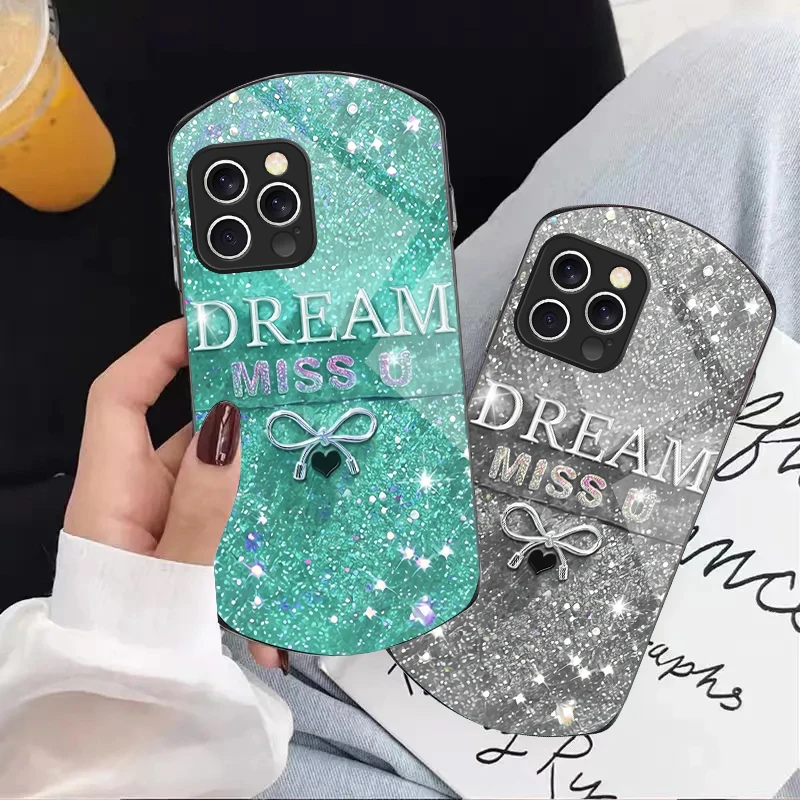 

Love and Rose Purple Bow For iPhone 16 15 14 13 Plus 12 mini 11 Pro Max XR Xs X 7 8 6 6S Elliptical Tempered Glass Phone Case