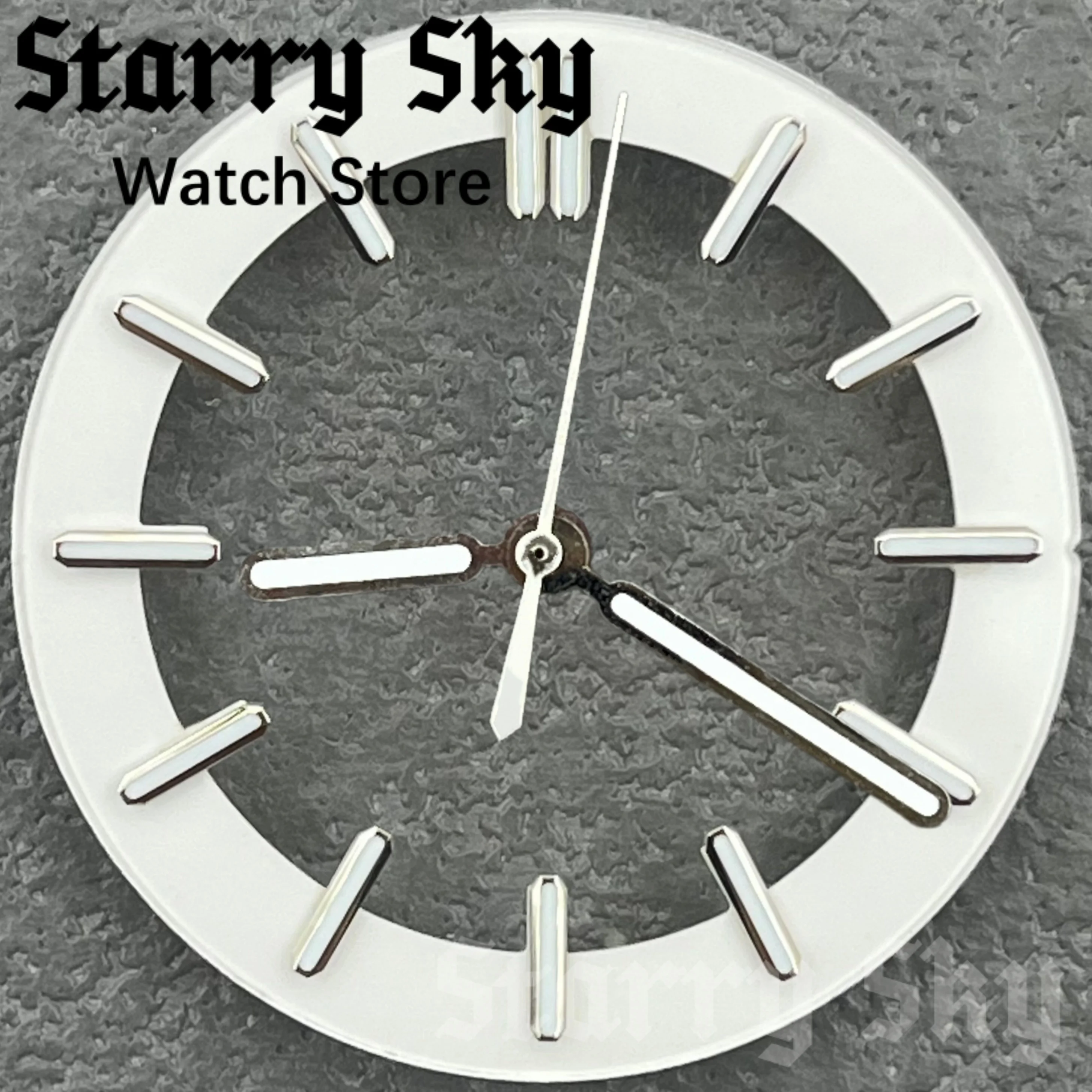 Starry Sky ​29mm Transparent Watch Dial Watch Hands Watch Parts With Green Luminous Fits For All Series Movement Watch Accessory