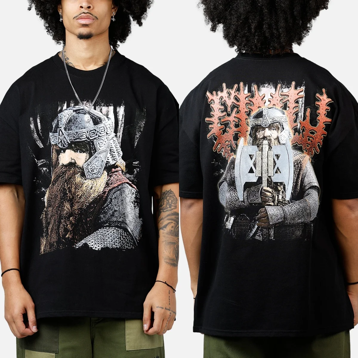 The Lord of The Rings Gimli Heavyweight Graphic T-Shirt Cotton Men Women Streetwear Tee