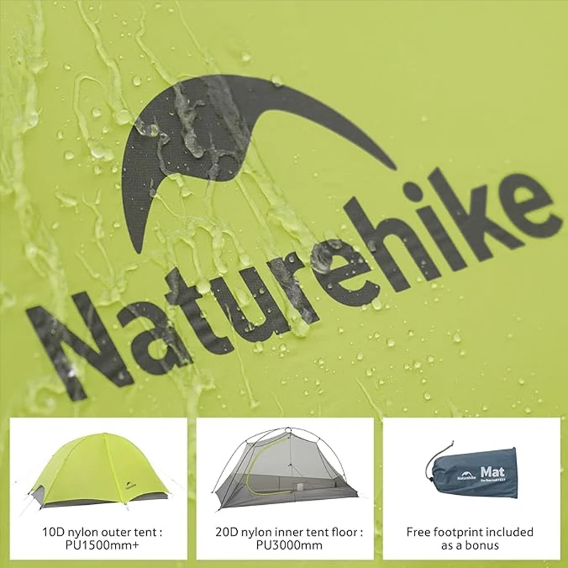 Naturehike التخييم خيمة ستار تريل EXT خفيفة 10D النايلون 1 شخص خيمة المشي لمسافات طويلة الظهر خيمة مقاومة للماء 3 مواسم