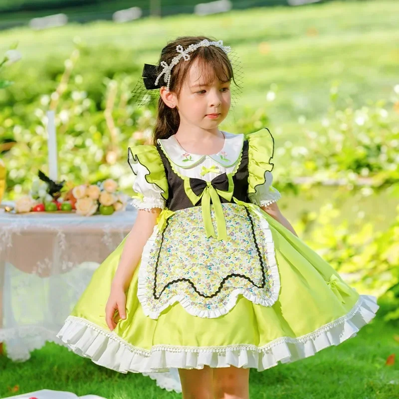 Spanish Lolita Dress for Girls Kids Princess Floral Dresses Children Tutu Ball Gown Infants Summer Ceremonial Clothes