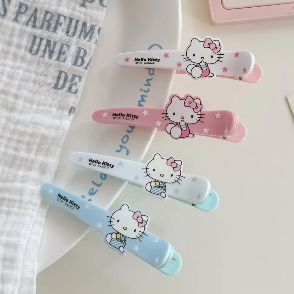 

New Milk Blue KT Pointed Nose Clip Versatile Girl Heart Bangs Side Clip Cartoon Decorative Headwear for Female Students