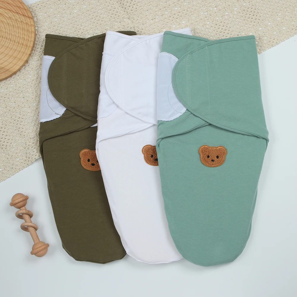 

Набор из 3 детских одеял-пеленок для новорожденных, подходят для младенцев 0-3 месяцев, однотонные, мягкие, для мальчиков