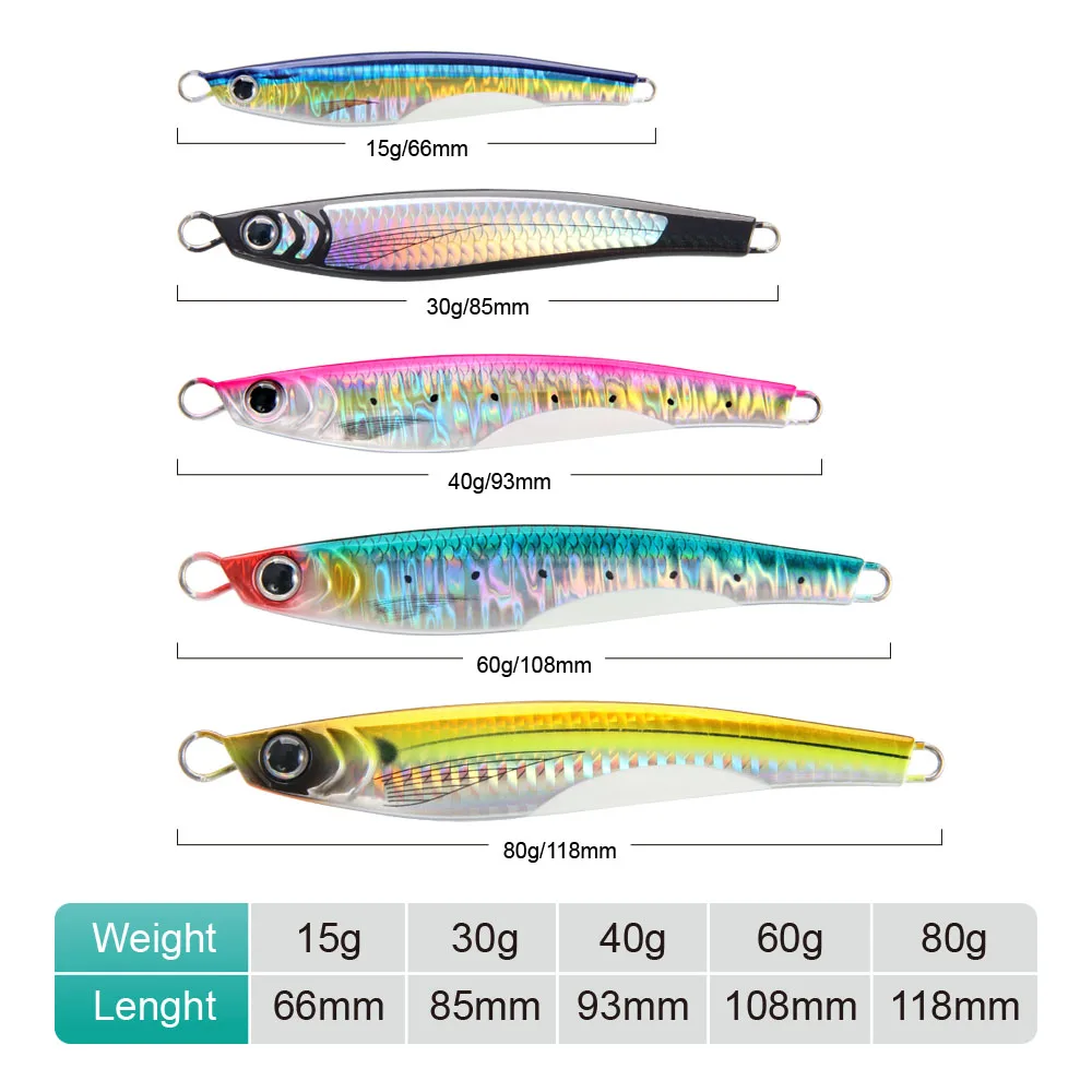 FSTK Sea Bass Lure Jugulou Casting Jig 15g30g40g60g80g Tuna Long Casting Lures Spinning Artificial Bait Spoon Saltwater Fishing