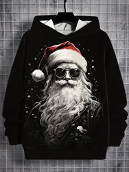 Fashion Christmas Men's Hooded Hoodies 3D Prints  Santa Claus Sweatshirt Tops Drawstring Sportwear  Tops Casual Men's Clothing