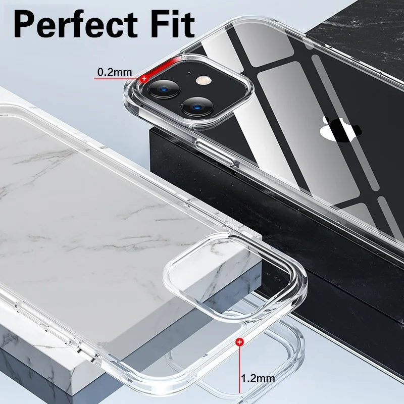 Luxury Ultra Thin Transparent Case for iPhone 17 16 15 11 12 13 14 Pro Max X XR 7 8 Plus Soft TPU Silicone Back Cover Clear Case - náhled 3