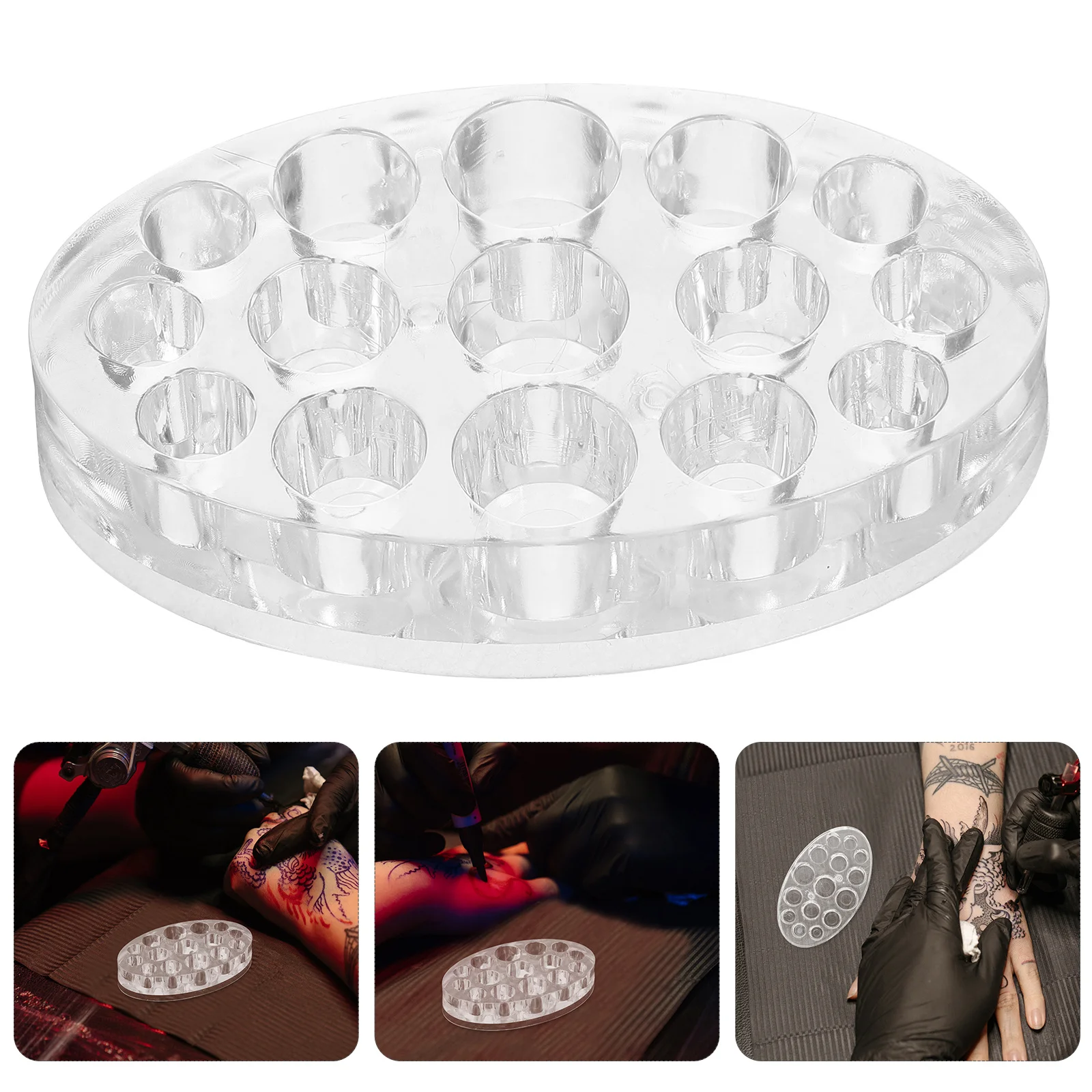 

Oval Pigment Tray Stand 15 Slot Ink Cup Container Rack Anti Spill Design for Tattoo Artists Ink Storage Solution