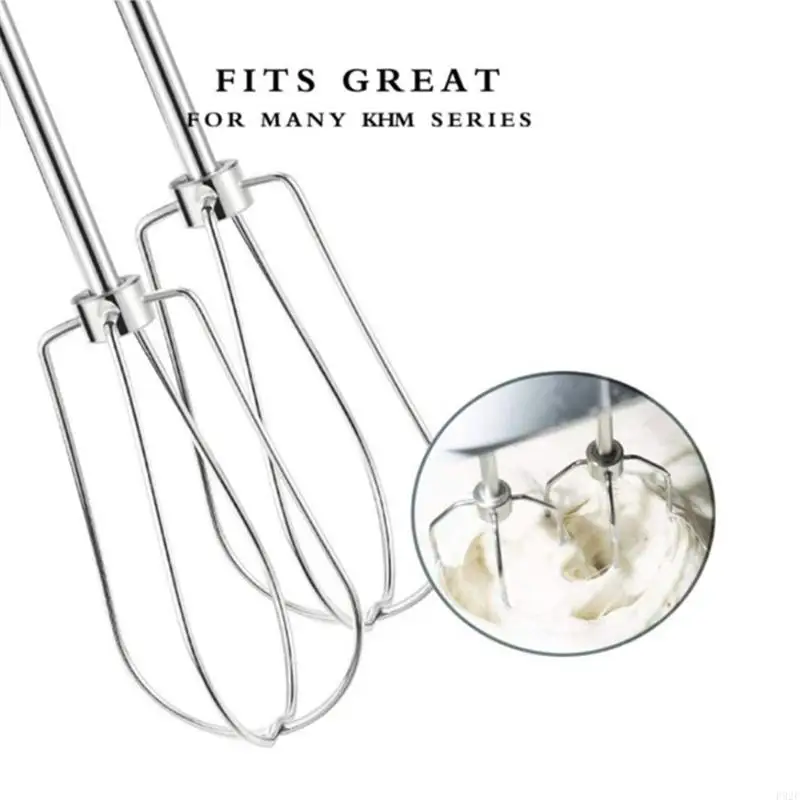 F92F Set of 2 Electric Mixer Heads Handheld Eggs Beater Heads Stainless Steel Eggs Mixer Accessories Eggs Beater Part