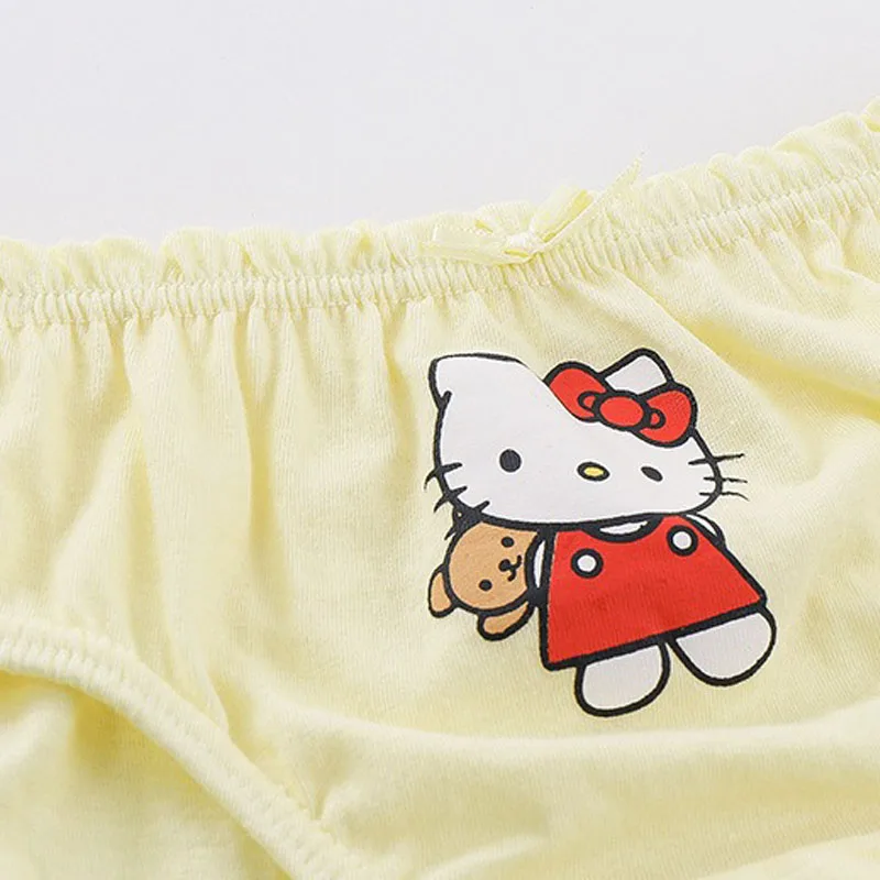 5 pcs/lot children's Alsónadrág számára lányok aranyos Cica hellokitty Gúnyrajz lányok Fartő Pamut Kisded gyerekeknek Alsónemű Lélegezhető Sportalsó