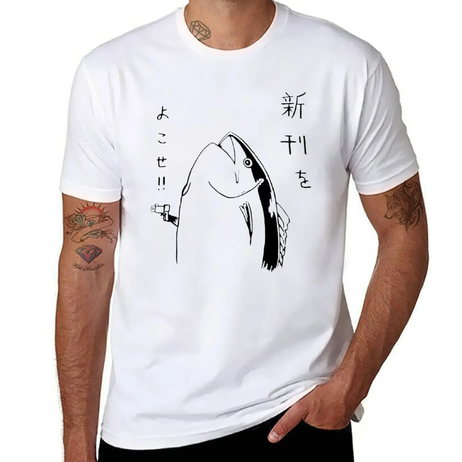 

- up! heavy t-shirt man man fish cotton Japanese T-Shirt for cotton plain hold black shirt t package