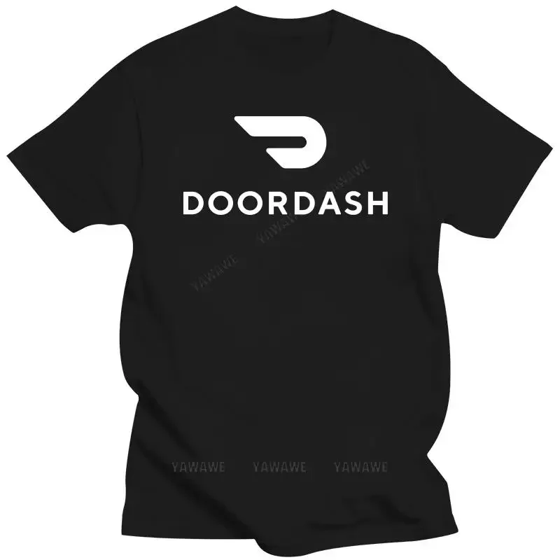 Хлопковая футболка DOORDASH, футболки с длинным передним краем, винтажный подарок для мужчин и женщин, забавная Модная хлопковая футболка, Пляжная Мужская футболка
