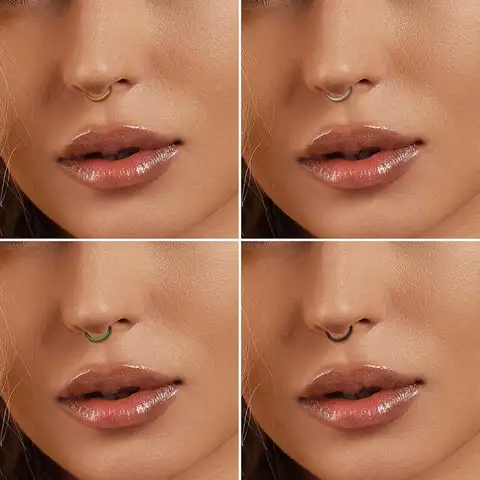 5 पीस 316L सर्जिकल स्टील सेप्टम रिंग नाक रिंग 16G 18G 20G महिलाओं पुरुषों के लिए कार्टिलेज हूप इयररिंग लिप हेलिक्स पियर्सिंग ज्वेलरी 10 best sales छेदन में धक्का - №5