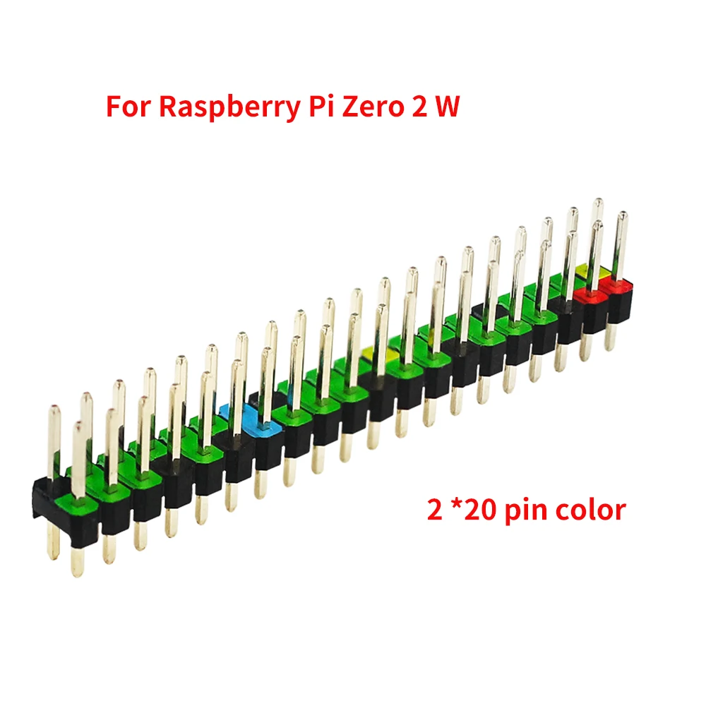

1 Pcs GPIO Header Colorful Mark Plug 2x20 Pin Dual Row Male Pin Header Straight Connector For Raspberry Pi Zero 2 W ﻿