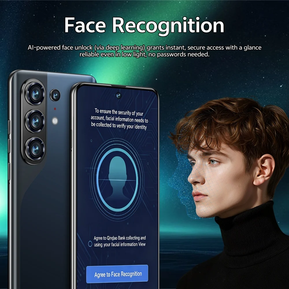 K-Touch Smartphone C26 Ultra 8000mAh Akku Mobiltelefone 7,3 Zoll Vollbild-Display Handy 5G Dual-SIM Gesichtserkennung 22GB+2TB Android 15 Mobiltelefone – Detail 11