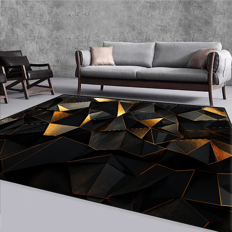 Modern Geometric Style Carpet for Living Room Washable Big Size Soft Rugs Room Decoration Home Non-slip Mats for Bedroom Flannel