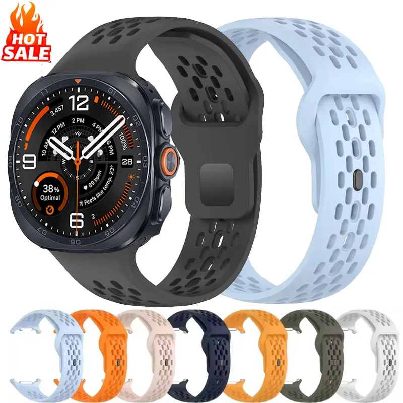 Breathable No Gaps Silicone Band for Samsung Galaxy Watch Ultra2 47mm Sports Strap Bracelet For Galaxy Watch 2025 Ultra 47MM