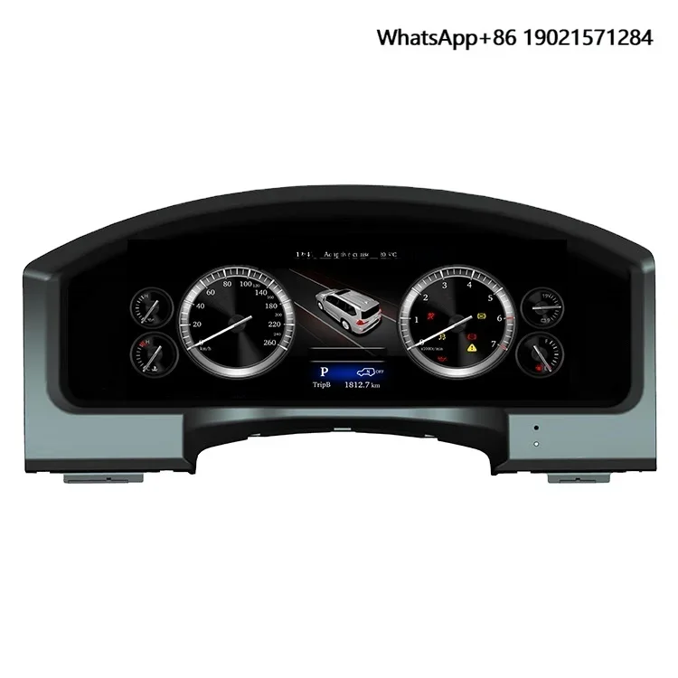 

New 12.3 Inch LCD Dashboard Speedometer Car Cluster for Landcruiser LC200 2008-2019 Auto Meter LED Display Linux System